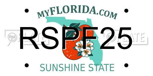 RSPF25 Florida License Plate