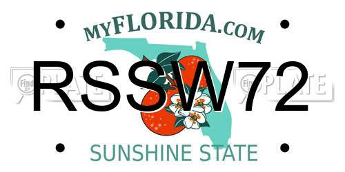 RSSW72 Florida License Plate