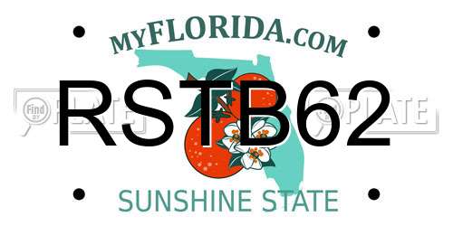 RSTB62 Florida License Plate