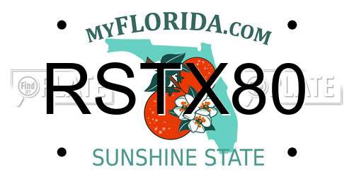RSTX80 Florida License Plate