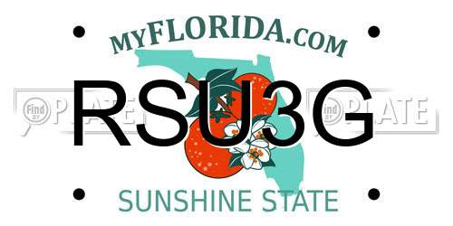 RSU3G Florida License Plate