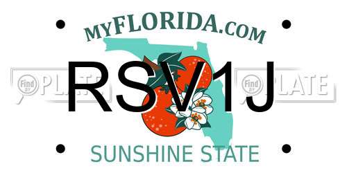 RSV1J Florida License Plate