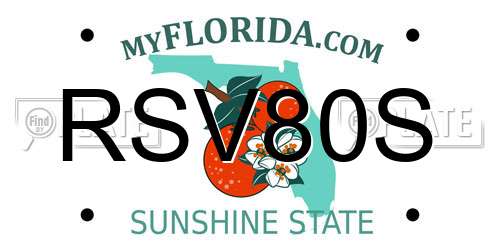 RSV80S Florida License Plate