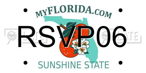 RSVP06 Florida License Plate