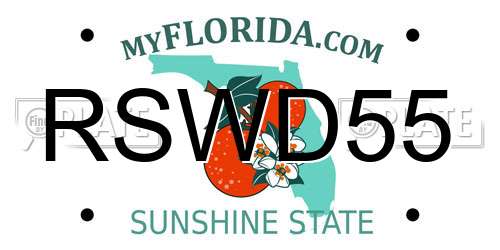 RSWD55 Florida License Plate
