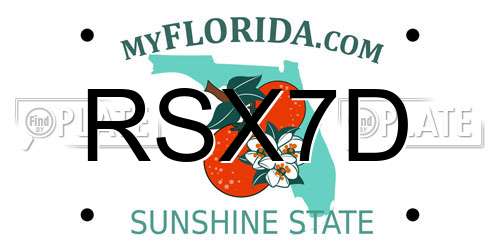 RSX7D Florida License Plate