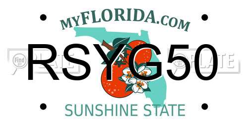RSYG50 Florida License Plate