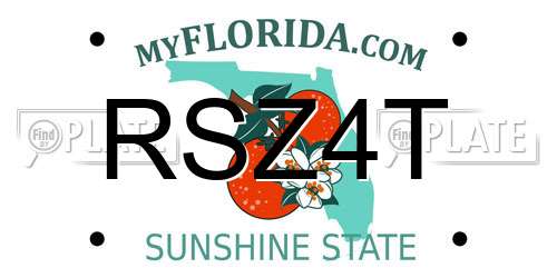 RSZ4T Florida License Plate