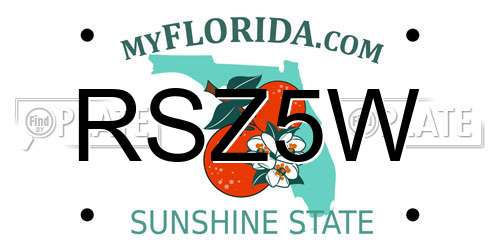 RSZ5W Florida License Plate