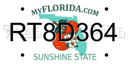 RT8D364 Florida License Plate