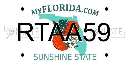 RTAA59 Florida License Plate