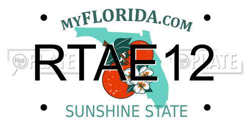 RTAE12 Florida License Plate