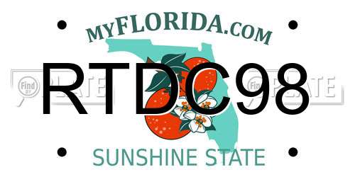 RTDC98 Florida License Plate