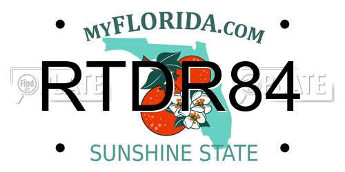 RTDR84 Florida License Plate