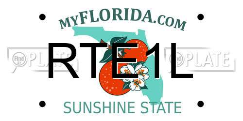 RTE1L Florida License Plate
