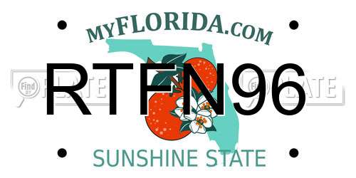 RTFN96 Florida License Plate