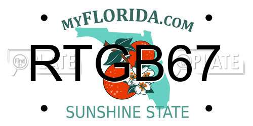 RTGB67 Florida License Plate