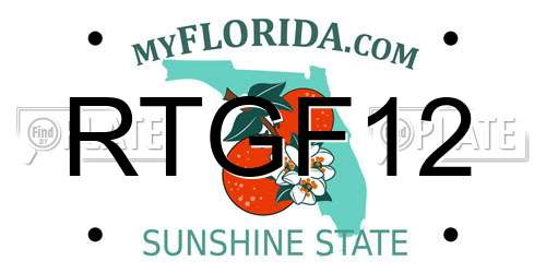 RTGF12 Florida License Plate