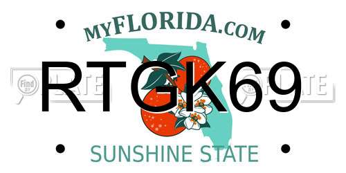 RTGK69 Florida License Plate