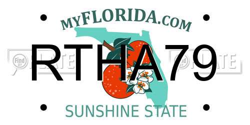 RTHA79 Florida License Plate