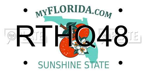 RTHQ48 Florida License Plate