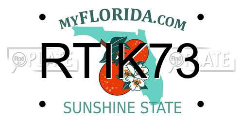 RTIK73 Florida License Plate