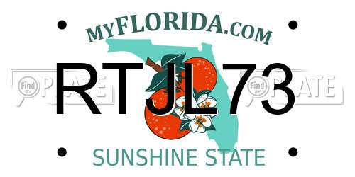 RTJL73 Florida License Plate