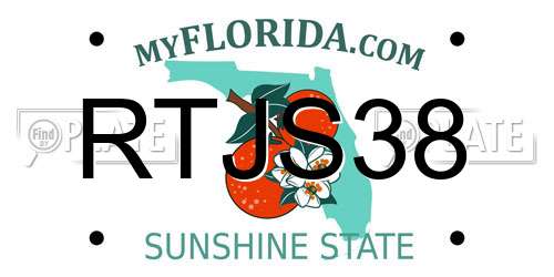 RTJS38 Florida License Plate