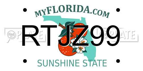 RTJZ99 Florida License Plate