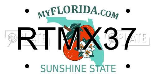 RTMX37 Florida License Plate