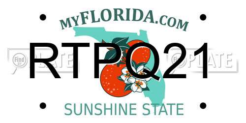 RTPQ21 Florida License Plate