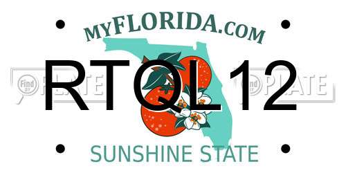 RTQL12 Florida License Plate