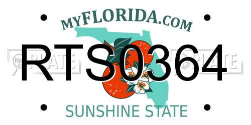 RTS0364 Florida License Plate
