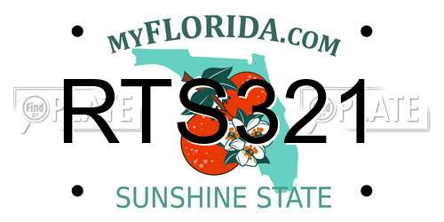 RTS321 Florida License Plate