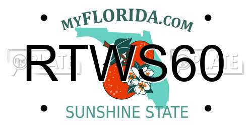 RTWS60 Florida License Plate