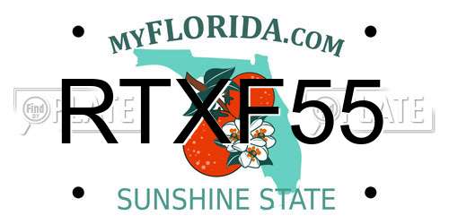 RTXF55 Florida License Plate