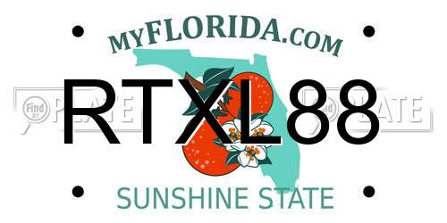 RTXL88 Florida License Plate