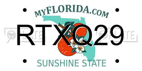 RTXQ29 Florida License Plate