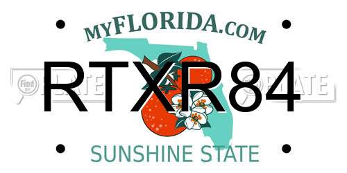 RTXR84 Florida License Plate