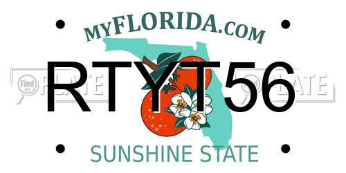 RTYT56 Florida License Plate