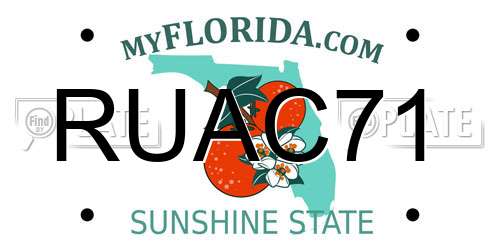 RUAC71 Florida License Plate