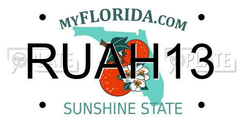 RUAH13 Florida License Plate
