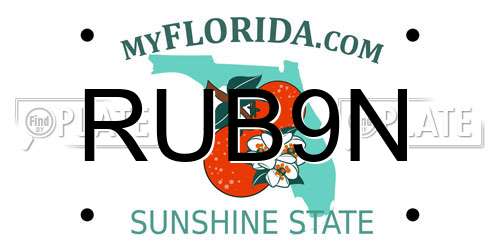RUB9N Florida License Plate