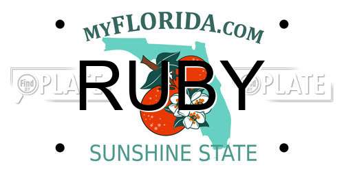 RUBY Florida License Plate