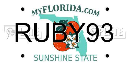 RUBY93 Florida License Plate