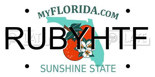RUBYHTF Florida License Plate