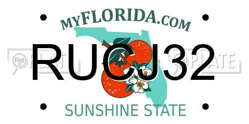 RUCJ32 Florida License Plate