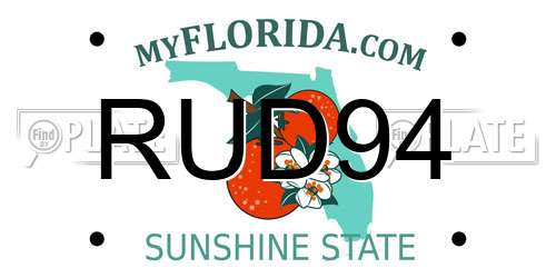 RUD94 Florida License Plate