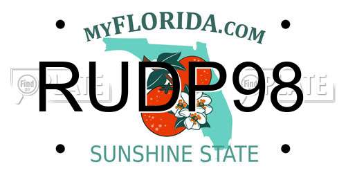 RUDP98 Florida License Plate