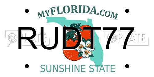 RUDT77 Florida License Plate